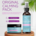 Magnesium cream and spray duo with text on a light background