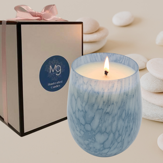 Hand Made Marbled Glass Candle - Australian Wildflowers